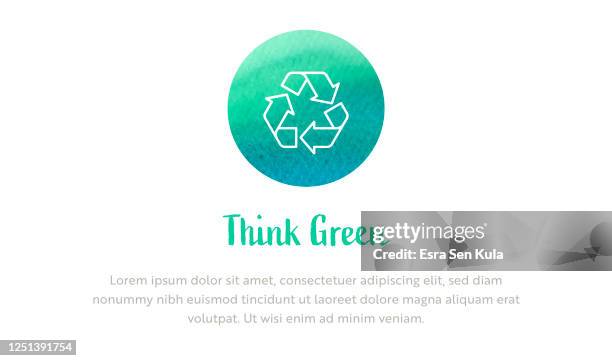 think green banner design - creative-recycle-symbol-drawing stock illustrations