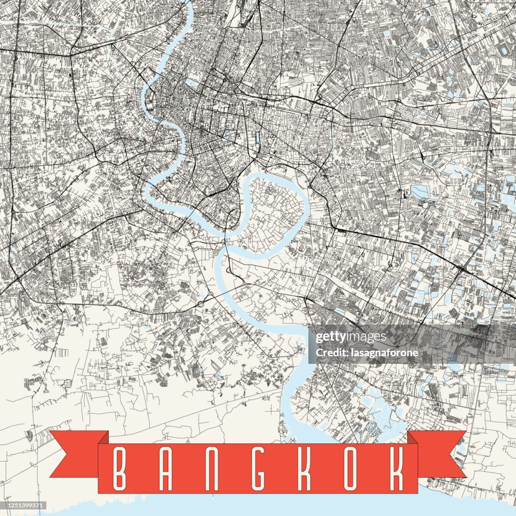Bangkok, Thailand Vector Karta