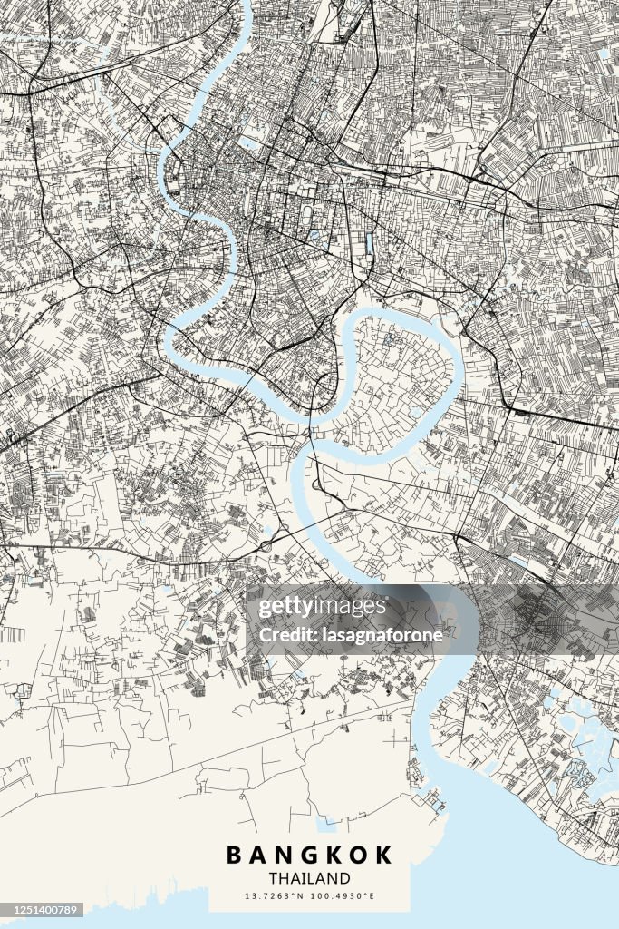 Bangkok, Thailand Vector Karta