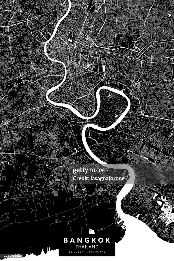 Bangkok, Thailand Vector Map
