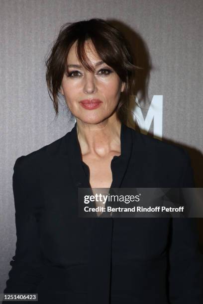 Actress Monica Bellucci attends the "Jam Capsule - An Immersive cultural experience" Exhibition opening night at Grande Halle de La Villette on June...