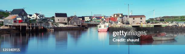 peggy's cove panoramic - fishing village 個照片及圖片檔