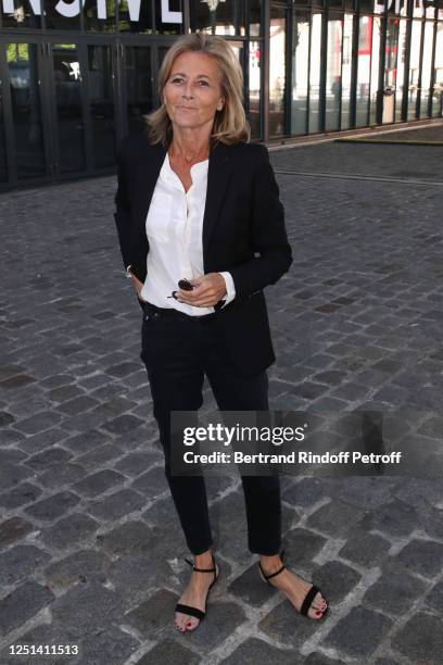 Claire Chazal attends the "Jam Capsule - An Immersive cultural experience" Exhibition opening night at Grande Halle de La Villette on June 22, 2020...