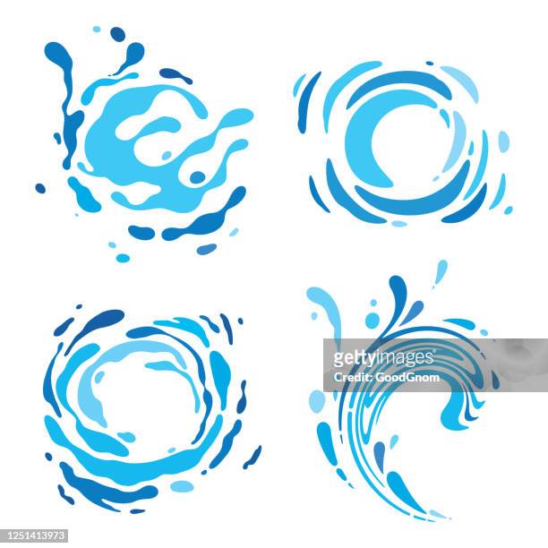 illustrazioni stock, clip art, cartoni animati e icone di tendenza di elementi di progettazione dell'acqua - liquido