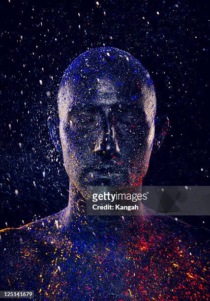 painted man - man make up stock pictures, royalty-free photos & images