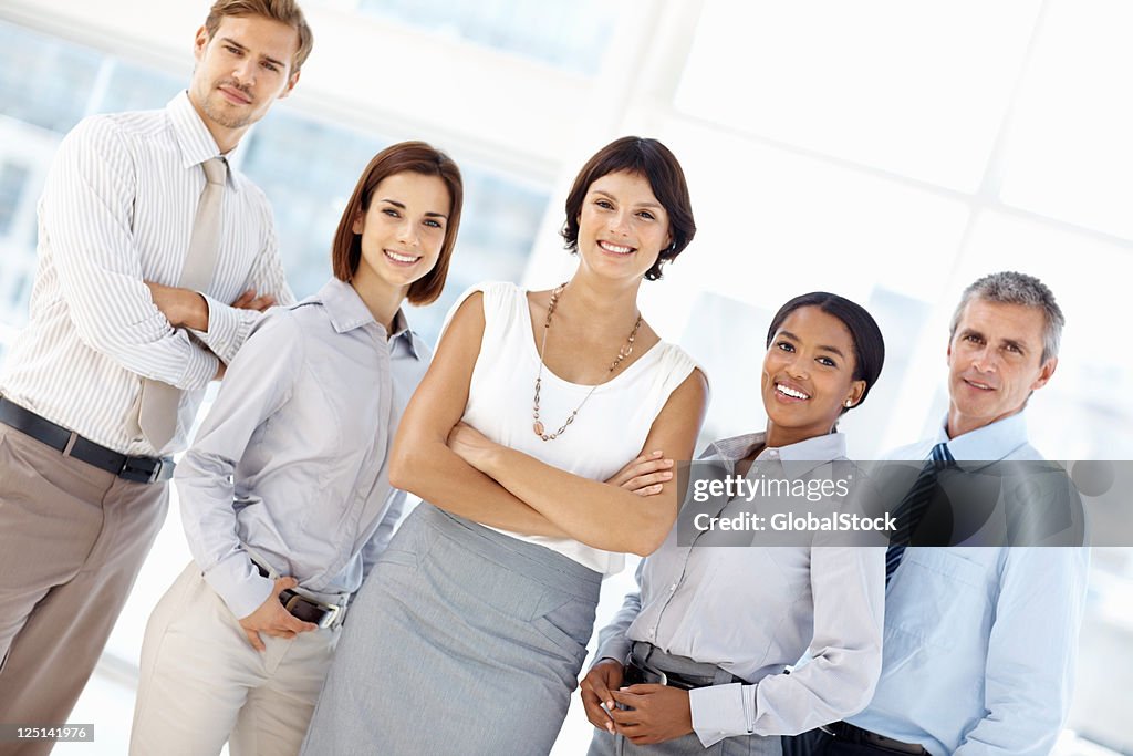Successful business executives in office