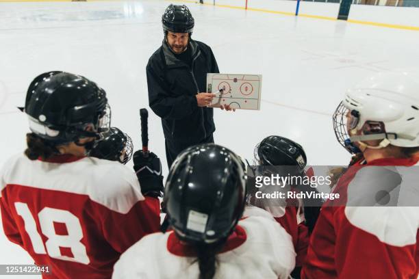 women's ice hockey team pre game - ice hockey stockfoto's en -beelden