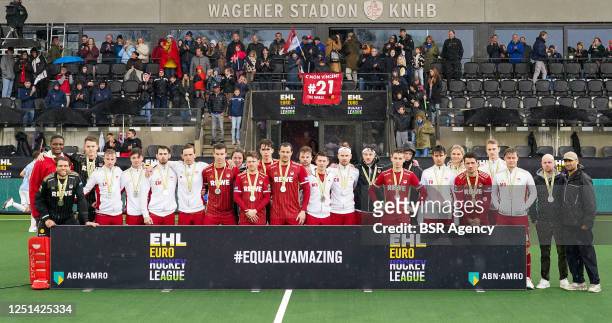 Runner up Rot Weiss Koln after the ABN AMRO EHL FINAL8 - Final Men match between HC Bloemendaal and Rot Weiss Koln at the Wagener Stadion on April...