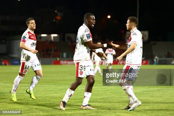 Salim BEN SEGHIR - 39 Mananga-Jonathan BUATU during the Ligue 2 BKT match between Annecy and Valenciennes on April 10, 2023 in Annecy, France.