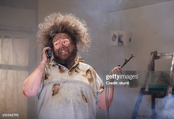 diy emergency call - electric shock stockfoto's en -beelden