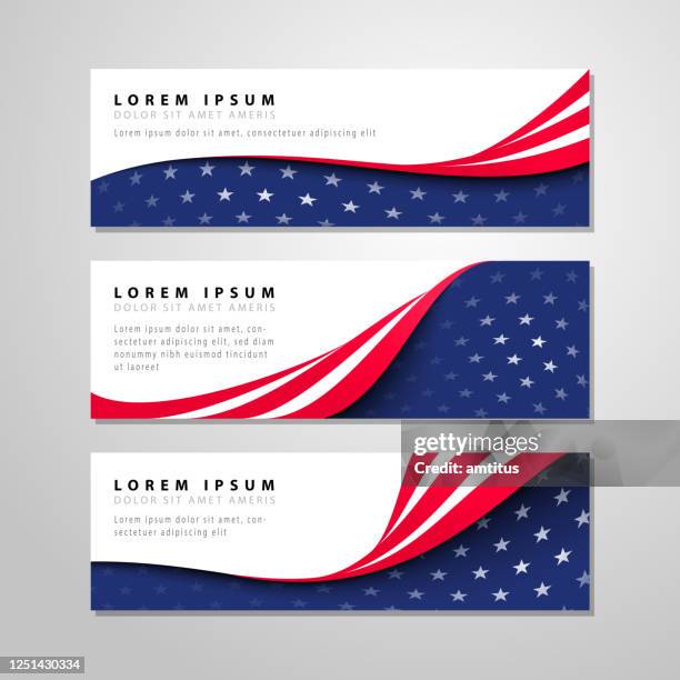 ilustrações de stock, clip art, desenhos animados e ícones de american banner - american flag banner