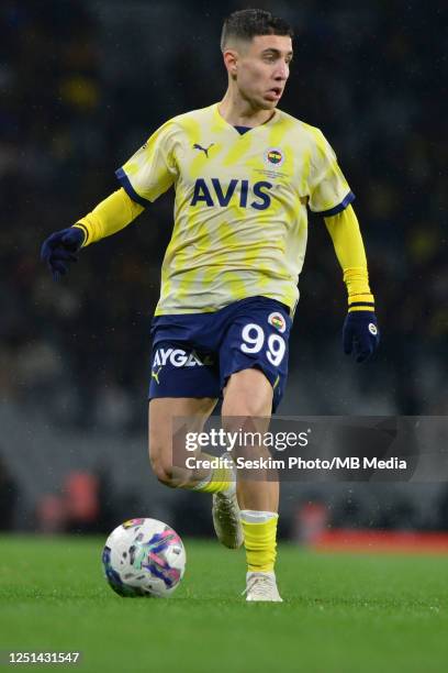 Emre Mor of Fenerbahce controls the ball during the Super Lig match between Fatih Karagumruk SK and Fenerbahce at Ataturk Olympic Stadium on April...