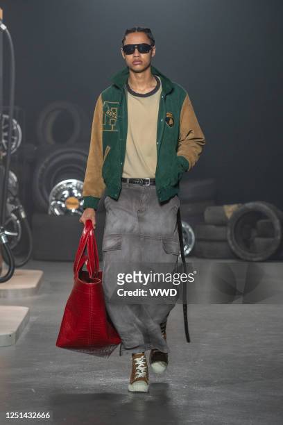 Model on the runway at Rhude RTW Men's Fall 2023 photographed on February 3, 2023 in Los Angeles, California.