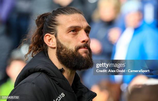 Reading's Andy Carroll leaves the field after the Sky Bet Championship between Preston North End and Reading at Deepdale on April 10, 2023 in...