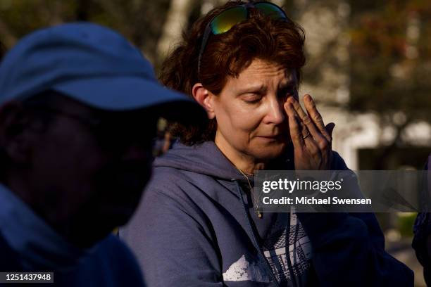 Community members gather at Crescent Hill Presbyterian Church for a vigil following the mass shooting at the Old National Bank on April 10, 2023 in...