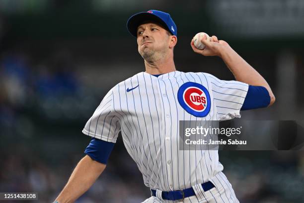 Drew Smyly of the Chicago Cubs pitches in the first inning against the Seattle Mariners at Wrigley Field on April 10, 2023 in Chicago, Illinois.