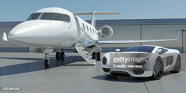 luxury travel - privatflugzeug stock-fotos und bilder
