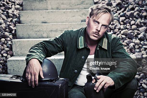 sad soldier - northern european descent stock pictures, royalty-free photos & images