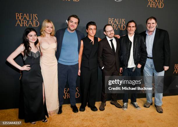 Julia Antonelli, Kylie Rogers, Michael Gandolfini, Armen Nahapetian, Ari Aster, Joaquin Phoenix and Richard Kind at the Los Angeles premiere of "Beau...