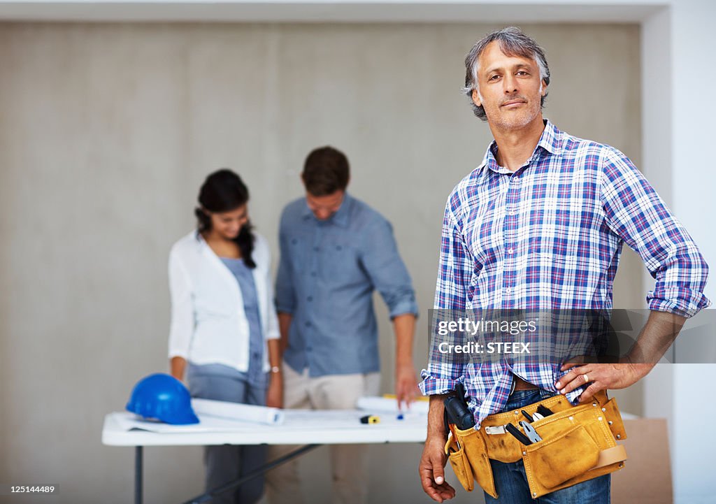 Confident construction worker