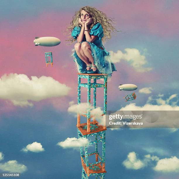 happy in heaven - sitting on a cloud stock pictures, royalty-free photos & images