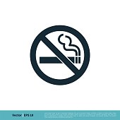 No Smoking Icon Vector Logo Template Illustration Design. Vector EPS 10.