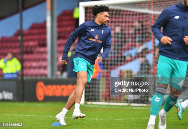 Devarn Green of Oldham Athletic Association Football Club during the Vanarama National League match between Scunthorpe United and Oldham Athletic at...