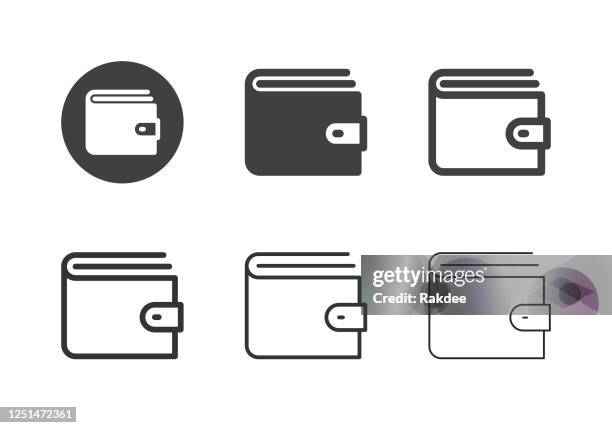 ilustraciones, imágenes clip art, dibujos animados e iconos de stock de iconos de la cartera - serie múltiple - cartera vacía
