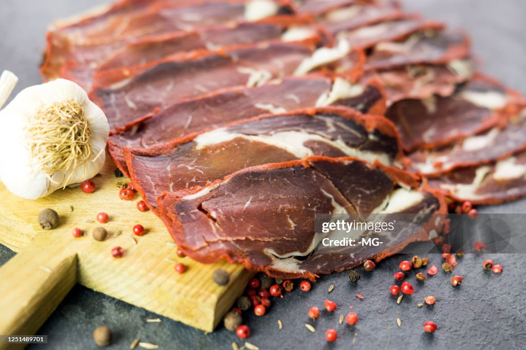 Chopped Bacon, Pepper, Spice, Tomato and Garlic