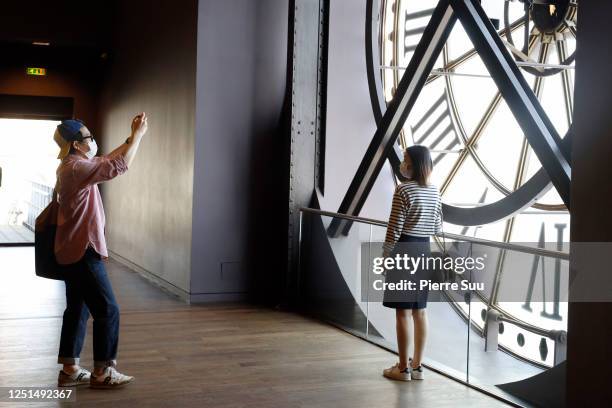 People are seen at the Musee d'Orsay on the day of its reopening on June 23, 2020 in Paris, France.