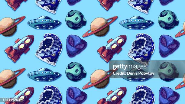 hand-drawn seamless vector illustration of doodle patches. - embroidered patch stock illustrations