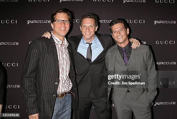 Mark Lanier, co-director Adam Kassen, actor/co-director Mark Kassen attend the "Puncture" premiere at the Angelika Film Center on September 15, 2011...