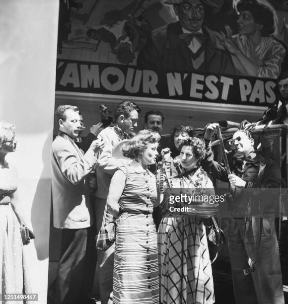 French troupe of actors "les branquignols" presents their film "Love is not a sin" directed by Claude Cariven, at the cinema des Boulevards which...
