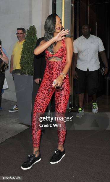 Rihanna leaving her hotel to go shopping on July 19, 2013 in London, England.