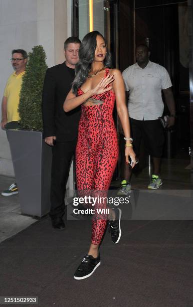 Rihanna leaving her hotel to go shopping on July 19, 2013 in London, England.