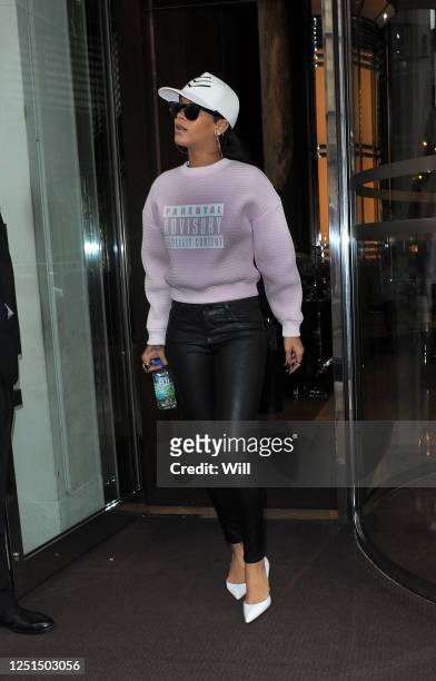 Rihanna leaving her hotel on September 11, 2013 in London, England.