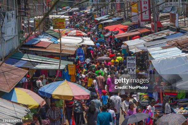 People are shopping to celebrate the Sinhala and Tamil New Years in Sri Lanka on April 11 in Ratnapura, Sri Lanka. Sri Lanka's Sinhala and Tamil New...