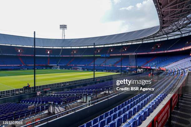 Nets hanging in Stadion Feijenoord to prevent fans from throwing stuff on to the field during the Dutch Eredivisie match between Feyenoord and RKC...