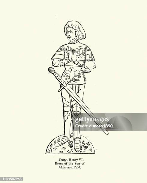 teenage boy in armour, 15th century knights squire - squire stock illustrations