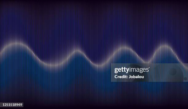 abstrakte bunte rhythmische klangwelle - radiogerät stock-grafiken, -clipart, -cartoons und -symbole