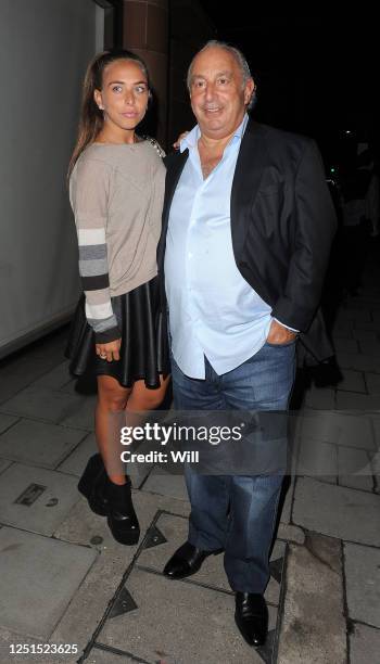 Chloe Green and Sir Phillip Green leaving 'C' restaurant in Mayfair on May 29, 2013 in London, England.