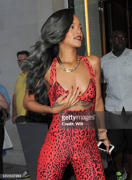 Rihanna leaving her hotel to go shopping on July 19, 2013 in London, England.