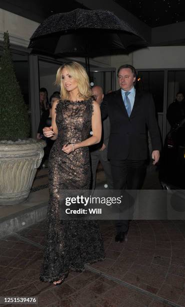 Sarah Harding leaving her hotel to attend the world premiere of her latest film 'Run For Your Wife' on February 05, 2013 in London, England.