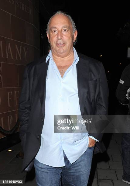 Sir Phillip Green leaving 'C' restaurant in Mayfair on May 29, 2013 in London, England.