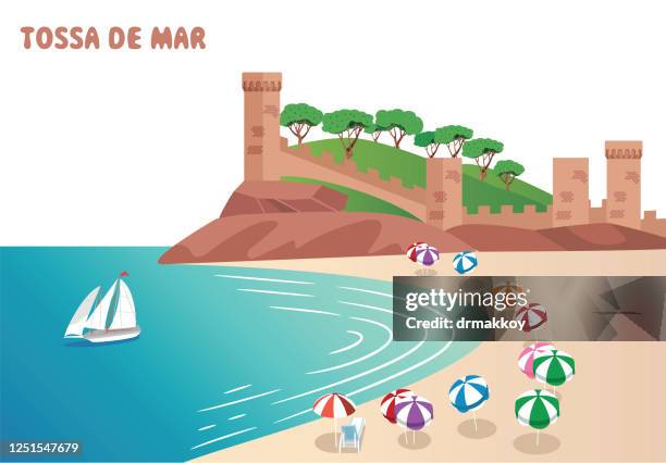 tossa de mar - tossa de mar stock illustrations