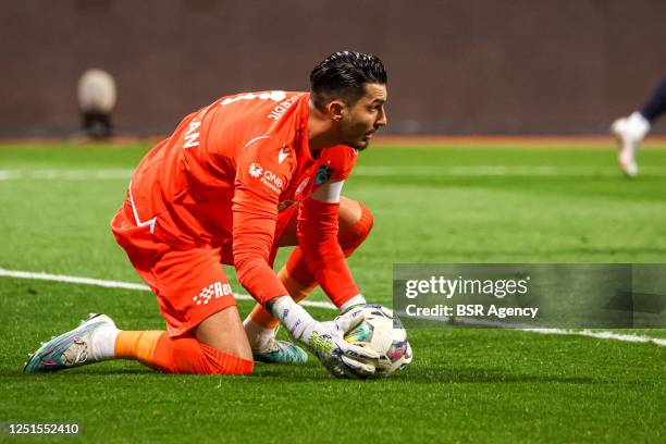 Goalkeeper Ugurcan Cakir of Trabzonspor during the Turkish Super Lig match between Kasimpasa and Trabzonspor at Recep Tayyip Erdoganstadion on April...