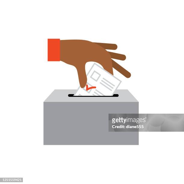 politics and election flat design icon. ballot box - democratic nomination stock illustrations
