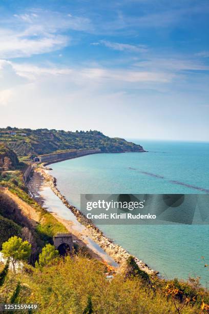 adriatic seashore on a summer day - abruzzo stock pictures, royalty-free photos & images