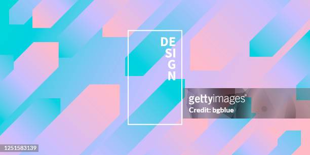 abstract design with geometric shapes - trendy green gradient - wide arrow stock illustrations