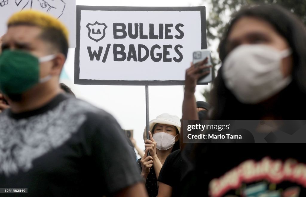 Black Lives Matters Rallies At LA Board Of Education To Defund School Police